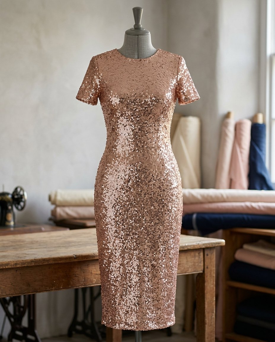 Rose gold sequin surface
